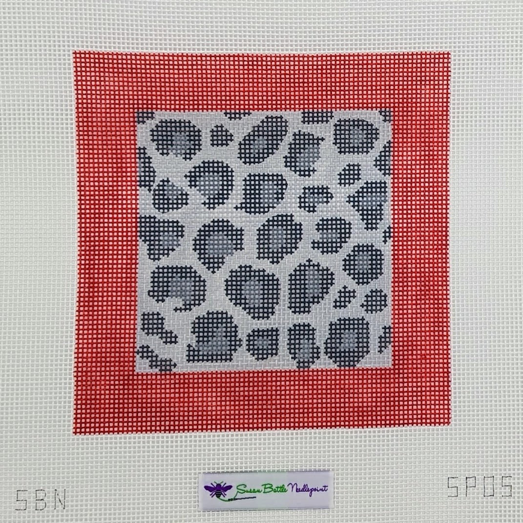 Susan Battle SP05 10 mesh Snow Leopard with Red Border