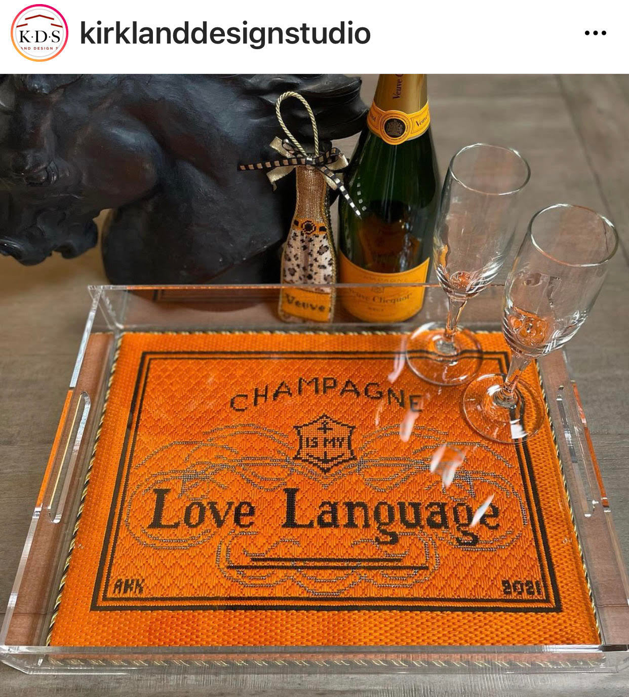 Gingham Stitchery Kirkland V-100 Champagne is My Love Language