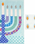 Kate Dickerson MEN-04 Blue Patterned Menorah