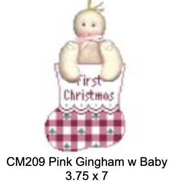Kathy Schenkel CM209 Pink Gingham with Baby Mini Sock