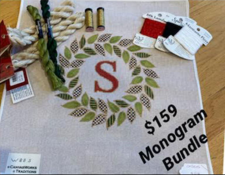 Monogrammed Wreath Bundle with custom initial  initial