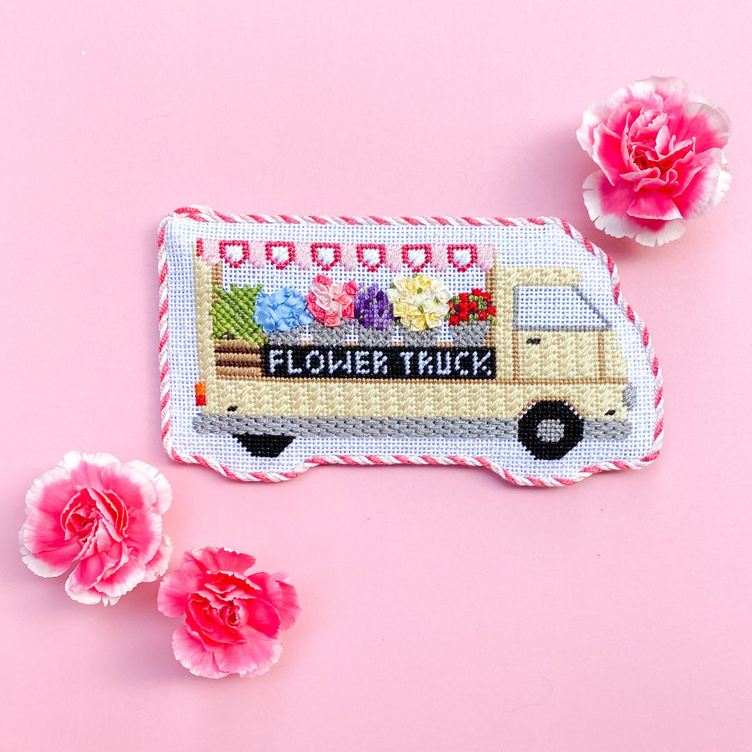 Stitch Style Needlepoint Flower Truck