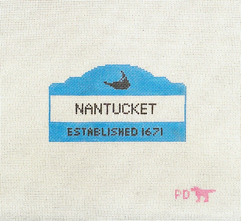 Poppy&#39;s Needlepoint Nantucket Est. Sign