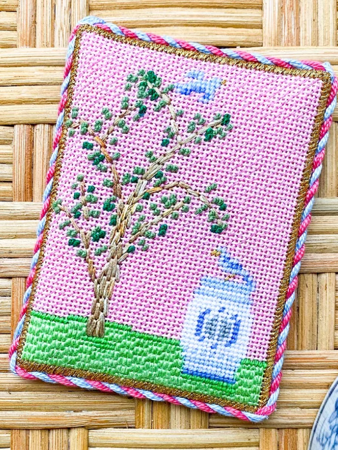 Stitch Style Chinoiserie Silk Screen - Pink