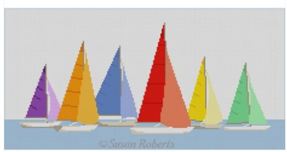 Susan Roberts 1183 Resting Sailboats 18 mesh