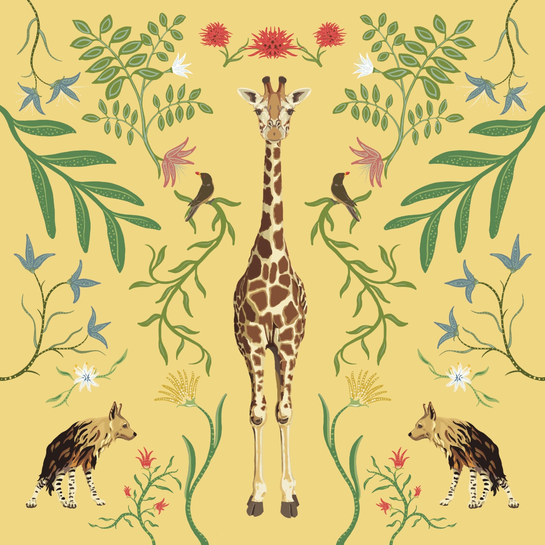 Anne Thomsen AT107EA Giraffe - Yellow Background