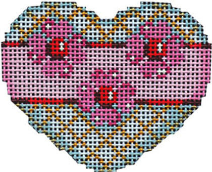 Associated Talents HE675P Flowers Criss Cross Pink/Red Mini Heart